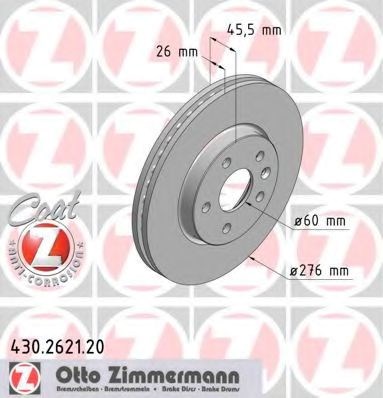 Гальмо дискове переднє 430262120 ZIMMERMANN