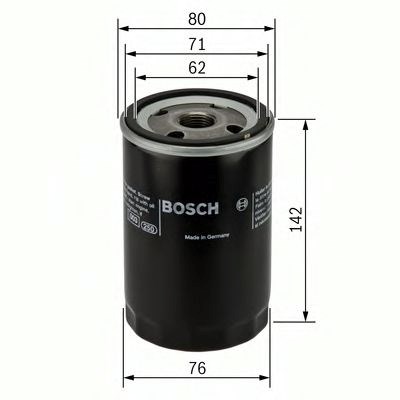 Bosch p3092 h142mm фільтр масляний ford 1,6d: escort, orion 84-89 451103092