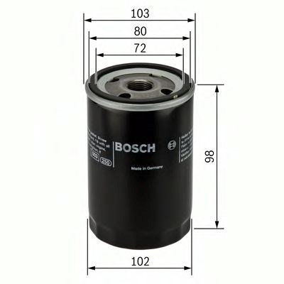 Bosch p3365 h=98mm фільтр масляний toyota avensis 2,0d 97-, corolla 2,0d 96- 451103365