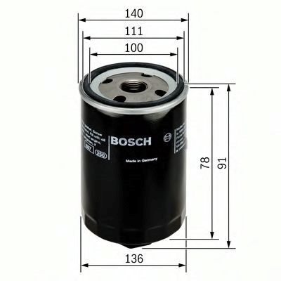 Bosch p3368 h91mm фільтр масляний vw lt 2,8tdi 97-06 451103368
