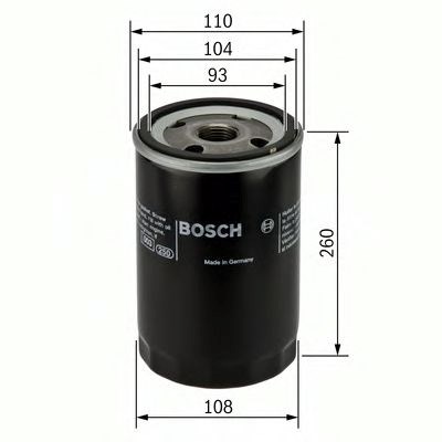 Bosch p0003 h260mm фільтр масляний volvo 5,5-16,0 вантажівки [-] 451300003