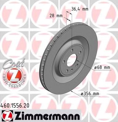 Диск заднього гальма 460155620 ZIMMERMANN