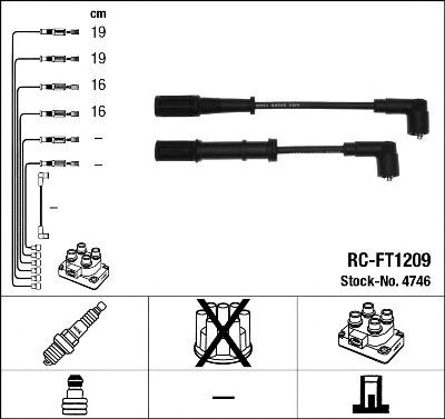 4746  (rc-ft1209)  ngk - комплект проводів запалювання 4746