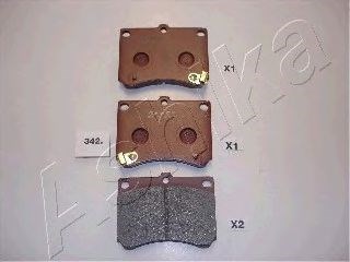 Колодки гальмівні передні дискові mazda 323 (вир-во ashika) 5003342