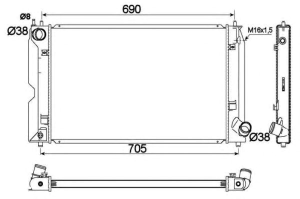Радіатор охолодження двигуна Toyota Corolla