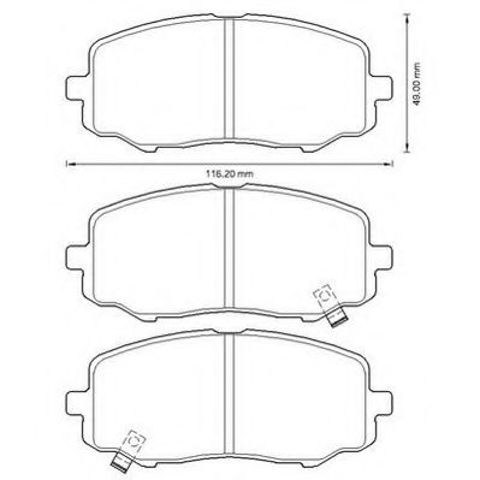 Задні дискові колодки 572609J BENDIX