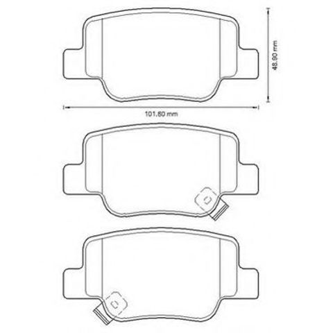 Комплект задніх колодок 572623J BENDIX
