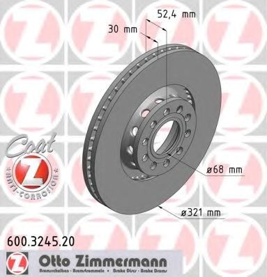 Диск гальмівний передній 600324520 ZIMMERMANN