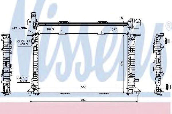Радиатор охлаждения vag (пр-во nissens) 60323