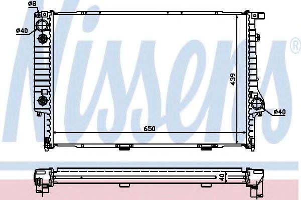 Радіатор охолодження двигуна 60748A NISSENS