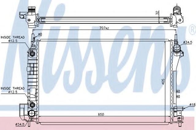Радіатор двигуна 630703 NISSENS