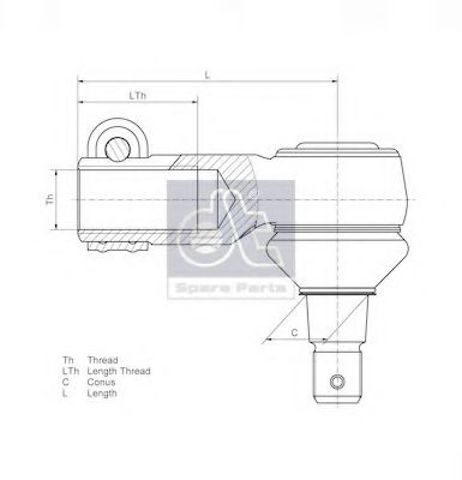 Наконечник рульової тяги, зовнішній 651204 DIESEL TECHNIC