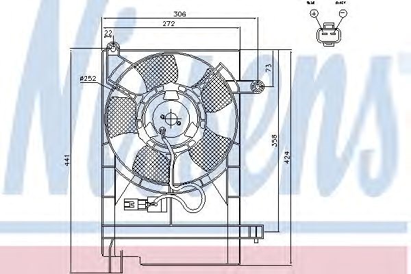 Вентилятор радіатора chevrolet aveo 1.5 (вир-во nissens) 85062