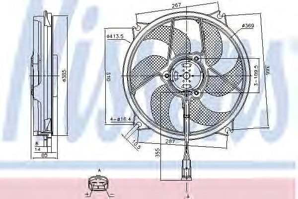 Вентилятор радиатора citroen c4 (пр-во nissens) 85561