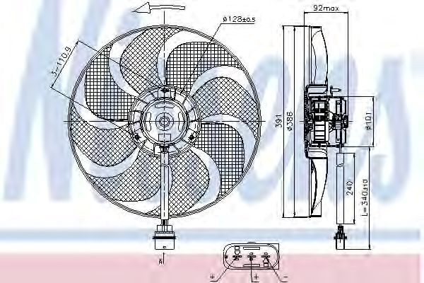 Вентилятор радиатора audi, skoda, vw  (пр-во nissens) 85690