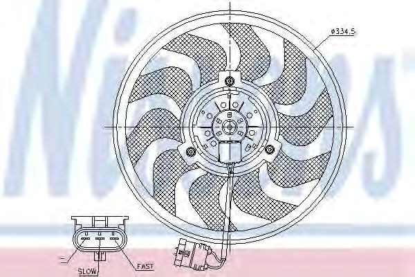 Вентилятор радиатора opel astra h 3/04> (пр-во nissens) 85755