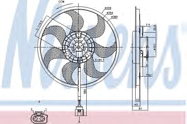 Вентилятор радиатора volkswagen t5 (7h, 7e) (03-) (пр-во nissens) 85805