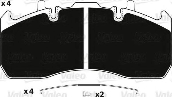 Передні гальмівні колодки 882244 VALEO