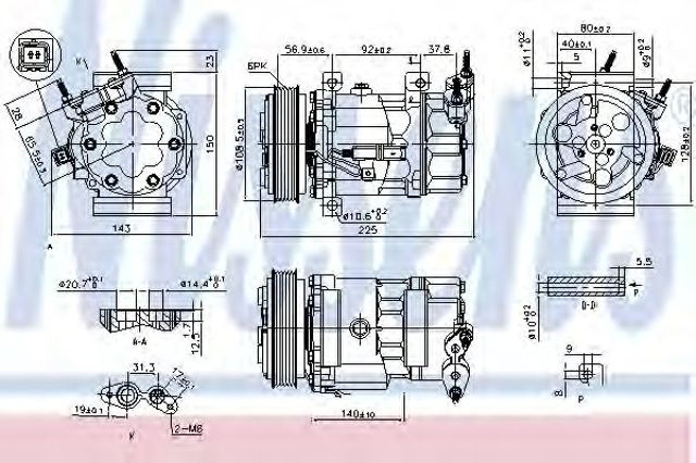 Компресор холодоагенту 890041 NISSENS