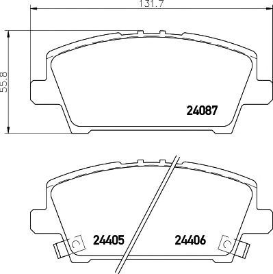 Колодки передні 8DB355006911 HELLA