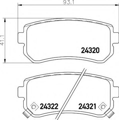 Колодки гальмівні задні, дискові 8DB355006961 HELLA