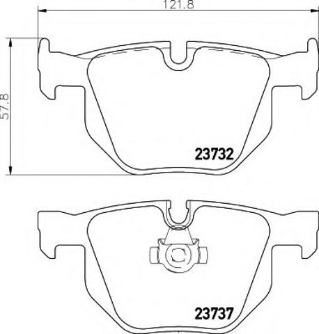 Задні гальмівні колодки 8DB355010471 HELLA