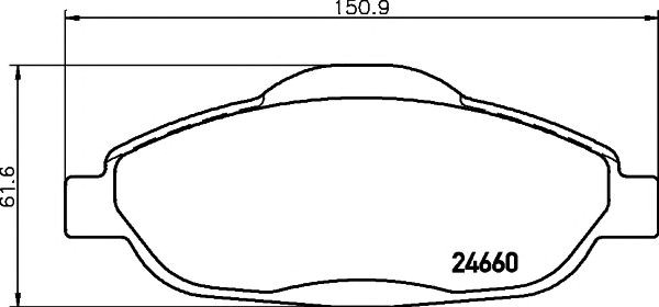 Колодки гальмівні передні, дискові 8DB355013911 HELLA