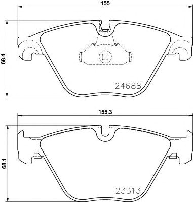 Передні гальмівні колодки 8DB355015261 HELLA