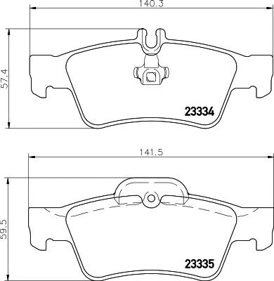 Колодки гальмові задні, дискові 8DB355018751 HELLA