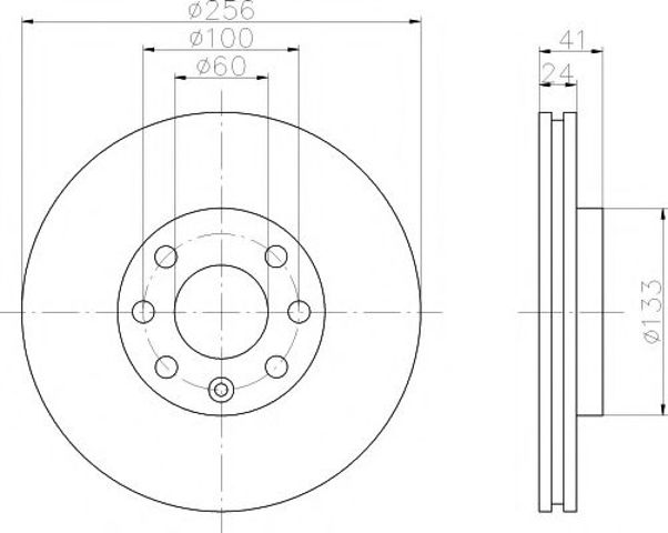 Диск переднього гальма 8DD355106051 HELLA