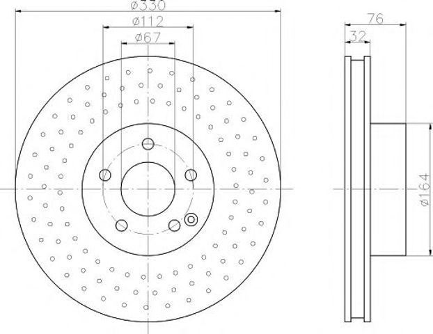 Диск гальмівний передній 8DD355106851 HELLA