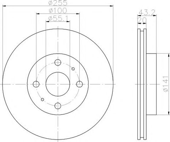Гальмо дискове переднє 8DD355108881 HELLA