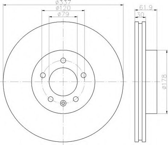Гальмо дискове переднє 8DD355111481 HELLA