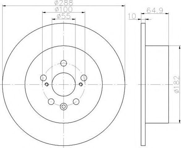 Задні дискові гальма 8DD355111701 HELLA