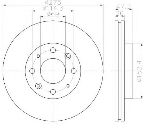 Гальмо дискове переднє 8DD355111781 HELLA