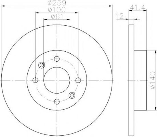 Диск гальмівний передній 8DD355115271 HELLA