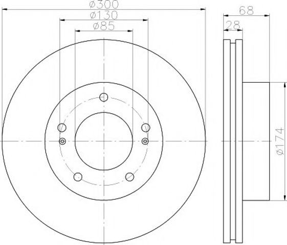 Диск гальмівний передній 8DD355116461 HELLA