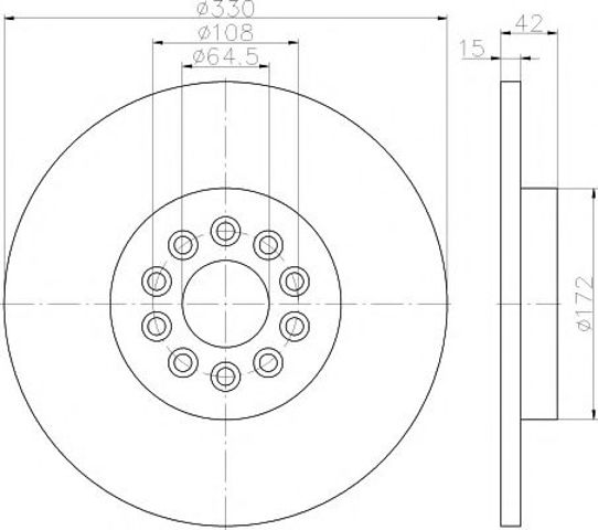 Гальмо дискове переднє 8DD355116711 HELLA