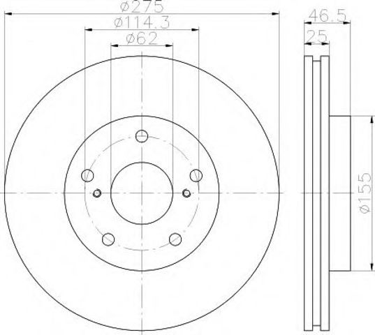 Гальмо дискове переднє 8DD355117361 HELLA
