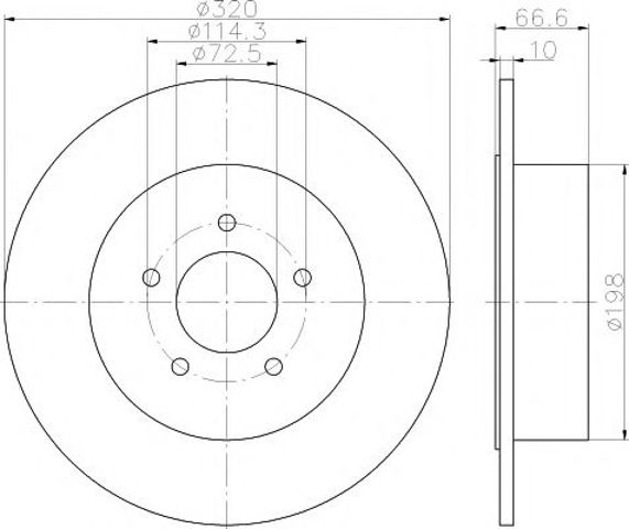 Гальмо дискове переднє 8DD355117411 HELLA