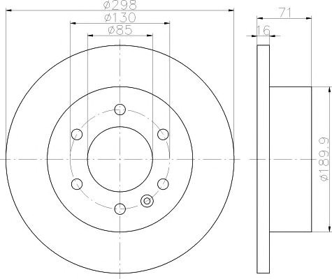 Гальмівний диск зад. sprinter/crafter 06- (3.0-3.5t) 298mm 8DD355117641