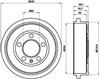 Барабан гальмівний задній 8DT355300371 HELLA