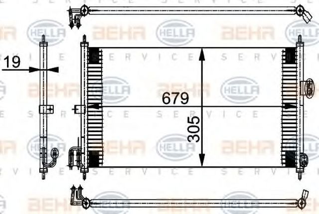 Конденсатор системи охолодження системи 8FC351038581 HELLA