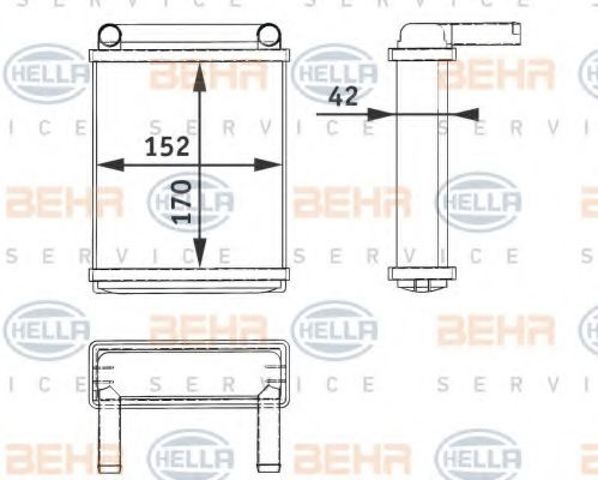 Опалення кузова заднє 8FH351312521 HELLA