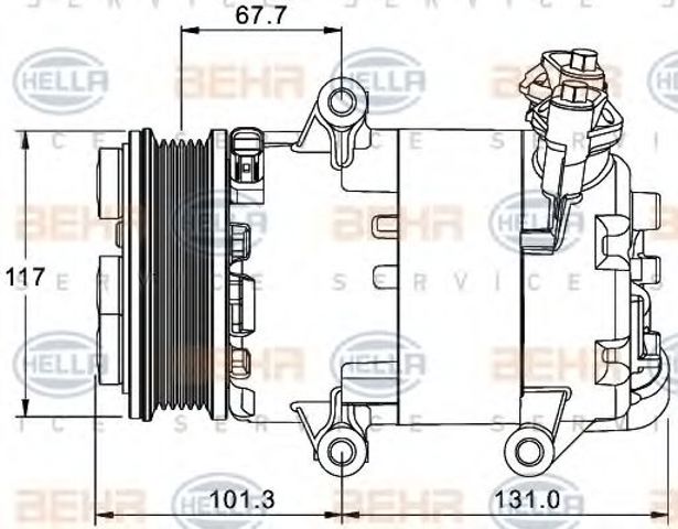 Компресор кондиціонера 8FK351334041 HELLA