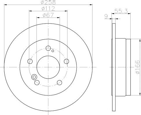 Bosch диск гальмівний задн, db w124/201 82-96 (2588,9)(кр,2) 92032003