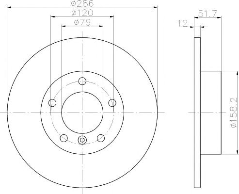 Bosch диск гальмівний перед.  bmw e36/z3 (28612) 92055503