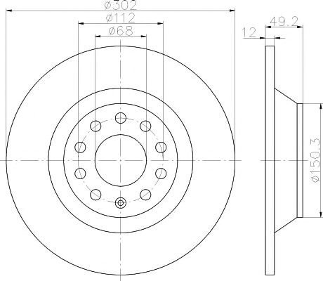 Bosch диск гальмівний задній audi a6 2.0i 2.4i 2.7tdi 2.8fsi 3.0i 05- (30211.7) 92132503