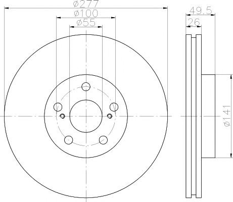 Гальмівний диск передній toyota avensis (t25) 92135503