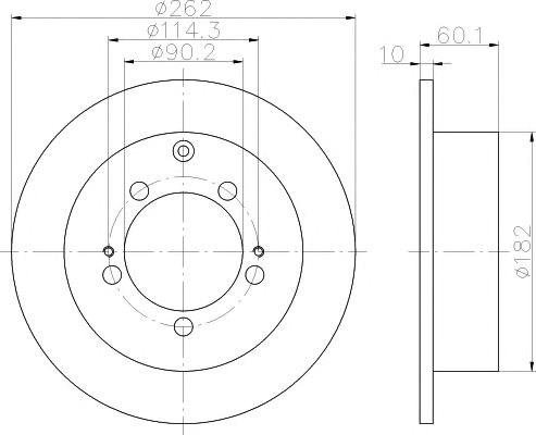 Bosch mitsubishi диск гальмівний pajero pinin 1,8-2,0gdi -07 92136103